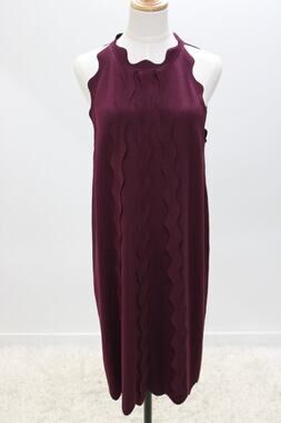 NWT Ted Baker Oxblood Rickrack Scalloped Rianori Dress TB 5 US 14 Quiet Luxury
